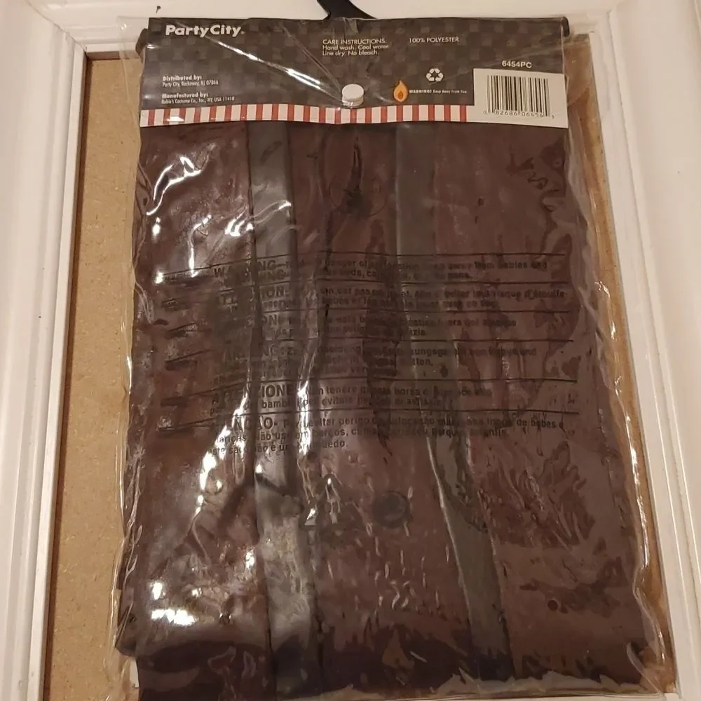 NWT Children's Pirate Costume Set Brown Vest & Tattered Skirt Medium